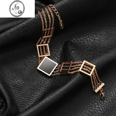 JiMi手链女高级感ins小众设计轻奢高定复古手镯精致玫瑰金钛钢链子