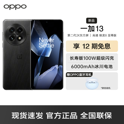 一加 13 黑曜秘境 16GB+512GB 高通骁龙 8 至尊版 6000mAh 冰川电池 AI手机 旗舰影像性能手机
