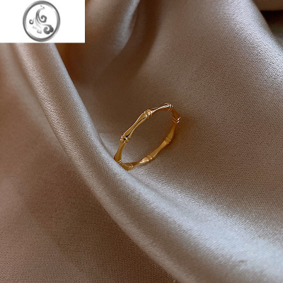 JiMi竹节戒指女日系轻奢小众设计感食指指环ins潮时尚网红冷淡风素圈