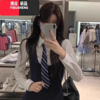 YIBUSHENG美式学院风短裙连衣裙女2024新款季小个子甜辣妹背带裙两件套装