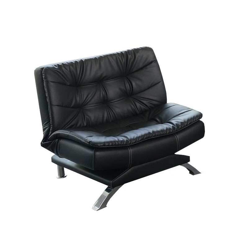 锦北 办公沙发可折叠商务沙发多功能接待会客沙发组合头层黑牛皮单人位