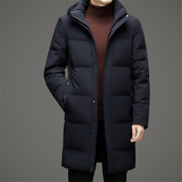 羽绒服男外套长款厂家直批过膝加厚白鸭绒户外羽绒服工作服装