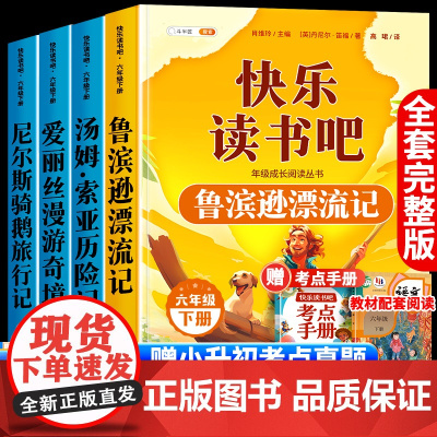 六年级下册的课外书 鲁滨逊漂流记六下快乐读书吧下学期爱丽丝漫游奇境汤姆索亚历险记尼尔斯骑鹅旅行记6下寒假阅读书目鲁滨孙