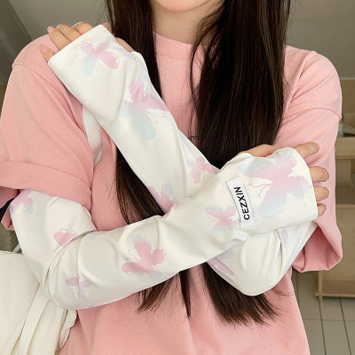 宽松冰丝冰袖女夏季2025新款防紫外线开车骑行遮阳护手臂防晒袖套3759A