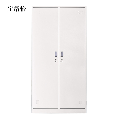 宝洛怡加厚二门钢制更衣柜员工柜铁皮职工储物柜带锁存包柜鞋柜