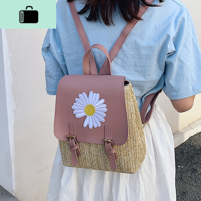 夏季编织小背包女双肩包2020年新款潮书包女ins风时尚潮流编包NEW LAKE女士单肩包