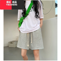YIBUSHENG灰色运动休闲短裤女季薄款裤子居家睡裤中裤宽松阔腿五分裤