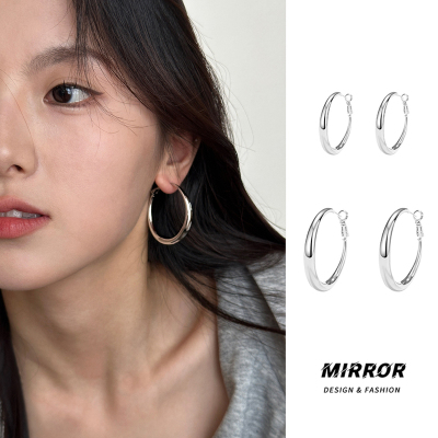 925纯银素圈耳圈银针耳钉女耳环耳饰潮流高级感轻奢精致新送女朋友老婆情人节七夕生日礼物