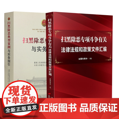 两本套装 扫黑除恶专项斗争有关法律法规和政策文件汇编+扫黑除恶典型案例与实务指引 典型案例与办案要点实用