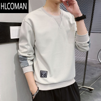 HLCOMAN长袖t恤男士新款潮牌宽松加绒卫衣圆领打底衫衣服男装