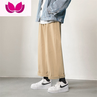 七斓ulzzang男生裤子夏季宽松直筒阔腿裤垂感痞帅高级黑色休闲裤高街