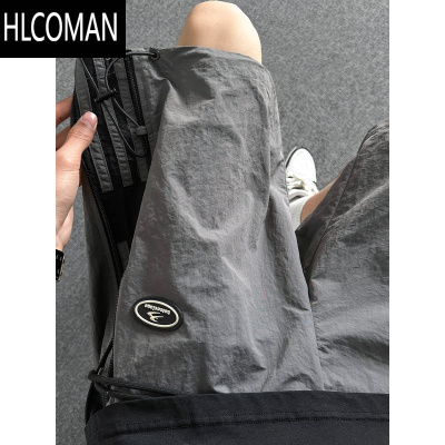 HLCOMAN美式vibe三条杠速干运动短裤男夏季新款潮牌宽松休闲男生五分裤子