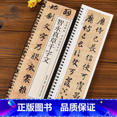 1本]智永真草千字文 [正版]智永真草千字文 草书楷书毛笔书法字帖 经典碑帖书法临摹字卡原大版墨迹本真书全文黑龙江美术
