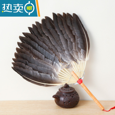 XIANCAI羽毛扇夏天便携鹅毛扇宝宝扇孔雀扇儿童家用老式毛扇子诸葛亮扇子 精品羽毛扇(买二送一)