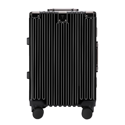 恒源祥 行李箱托运箱拉杆箱竖纹商务铝框箱HYX8066-20黑色20英寸/个