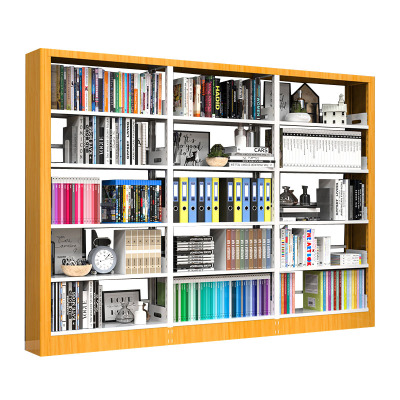 晋舰 书架学校图书馆阅览室书籍架落地资料档案架红色黄色 单面一列三