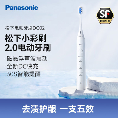 松下(Panasonic)电动牙刷EW-DC02 小彩刷 软毛成人磁悬浮声波震动 情侣款电动牙刷 送男友/送女友