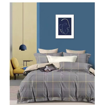 煊煜 全棉斜纹床上用品三件套(格子系列)床单160*220被套160*210枕套48*74 套