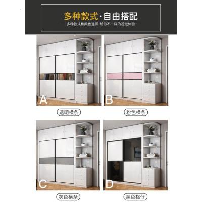 现代简约烤漆推拉衣柜 卧室实木质移滑趟大衣橱 北欧衣柜