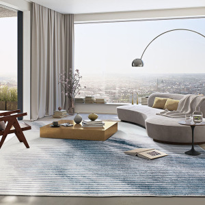 美帮汇现代简约地毯客厅茶几垫卧室床边毯抽象新中式样板间轻奢定制满铺