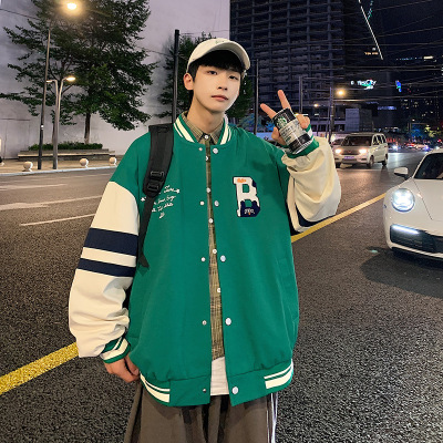 美式潮牌棒球服男2023秋季新款ins宽松休闲夹克潮流外套
