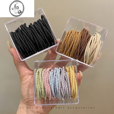 JiMi黑色头绳橡皮筋女扎头高马尾发绳发圈皮套高弹力成人耐用结实简约