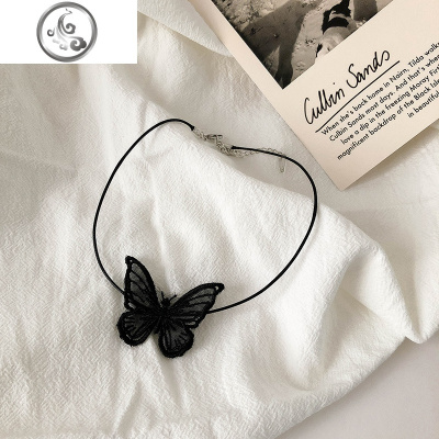 @太美饰品 韩版个红蕾丝蝴蝶项链女简约短款choker项圈锁骨链 JiMi