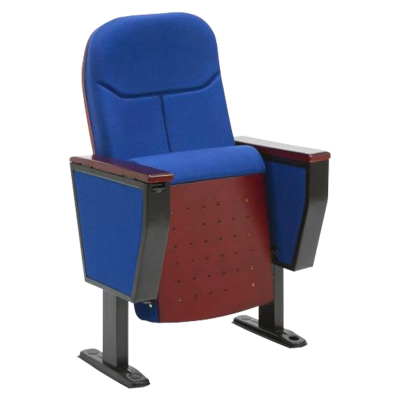 臻远ZY-LTY-26 礼堂椅剧院椅会议室塑壳椅子蓝色不带前写字板单人位