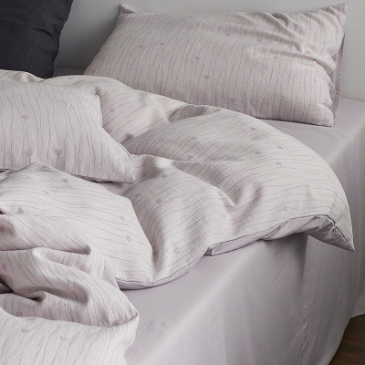 空气层色织提花水洗棉四件套纯棉床单被套简约感床上用品