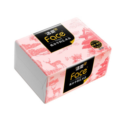 洁柔牌纸面巾(锦绘芳华软抽)80抽4层(20包装) BR252-20A