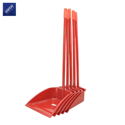 安居先森木柄塑料加厚簸箕家用撮子垃圾斗红色