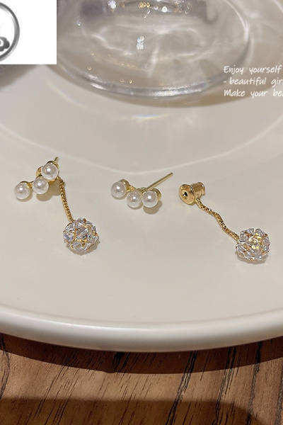 JiMi高级感轻奢耳钉小众设计两戴珍珠流苏耳环中国古风新中式旗袍耳饰