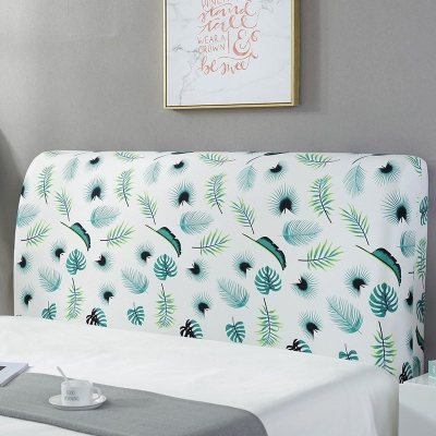 床头罩套床头套软包防尘罩靠背罩子保护套1.8米弹力布1.5床北欧风 热带植物 1.2米(适合1.1-1.4米床头使用)