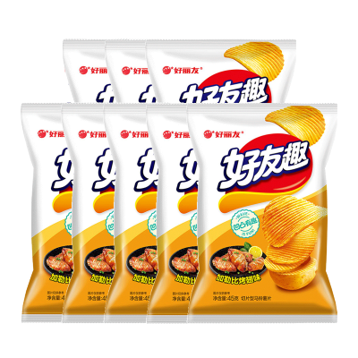 好丽友好友趣薯片45g*8袋(混合口味)休闲食品解馋小零食