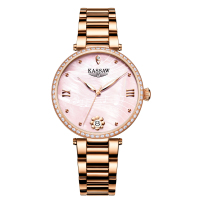 卡梭(KASSAW)正品真钻自动机械表女表防水新款潮手表女士防水简约气质ins风时尚日历K911L