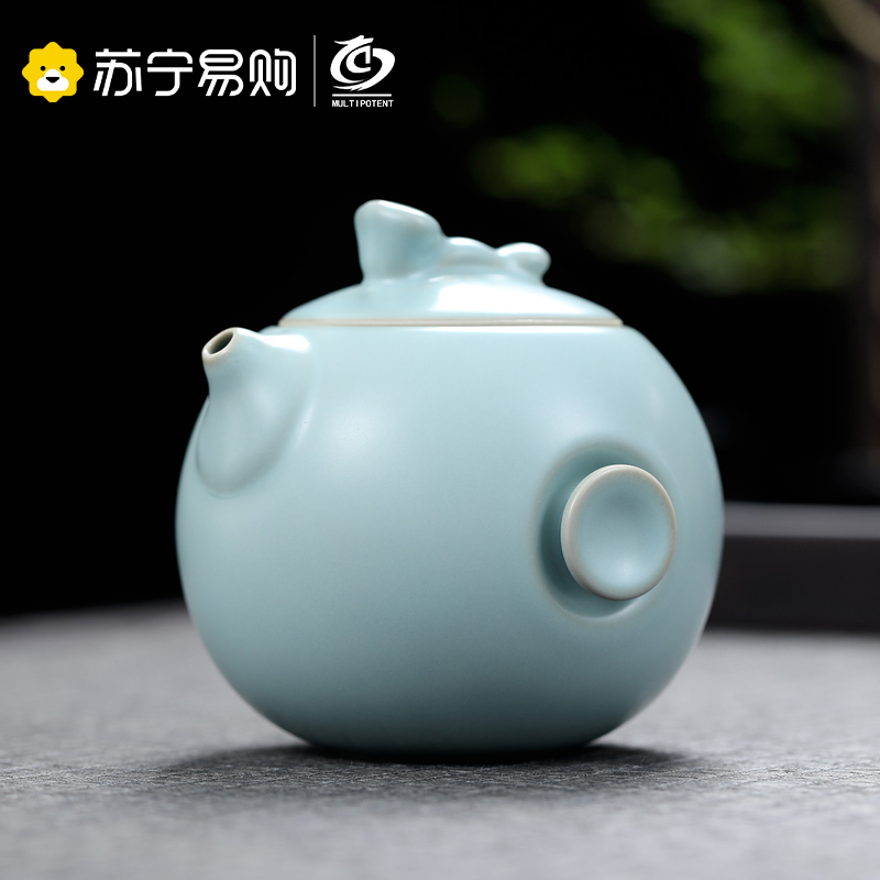 元青茶壶(MULTIPOTENT)汝窑茶壶开片可养陶瓷功夫茶具泡茶壶单壶 大文旦壶210ML