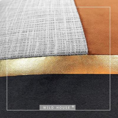 家柏饰(CORATED)现代简约沙发靠枕客厅美式橘色黑灰拼接抱枕样板房腰枕靠包装饰