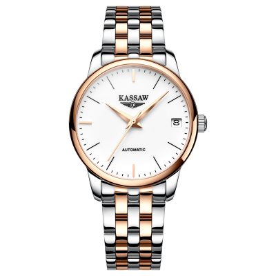 卡梭(KASSAW)手表男女自动机械表时尚商务潮流男表ins风简约装饰女表皮带精钢防水超薄休闲情侣表K858