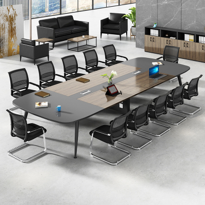 长桌会议桌椅培训桌椅组合圆角开会办公桌接待桌