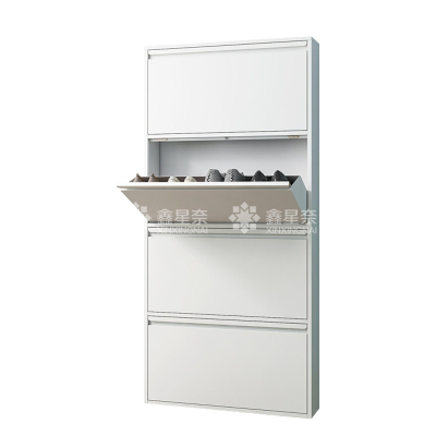 鑫星奈XXN4022020 钢制翻斗鞋柜简约现代收纳柜白色四斗