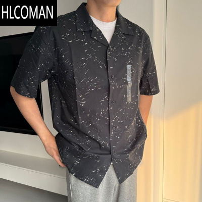 HLCOMAN史野男女装莫代尔棉混纺印花开领短袖衬衫25新款474521 477644