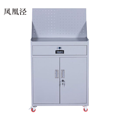 凤凰泾工具柜加厚铁皮储物柜工厂车间用带抽屉汽修多功能收纳柜灰白色一斗小柜含轮子