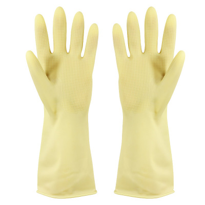 厚玖牛筋软胶劳保手套橡胶手套/黄色薄款5双/包