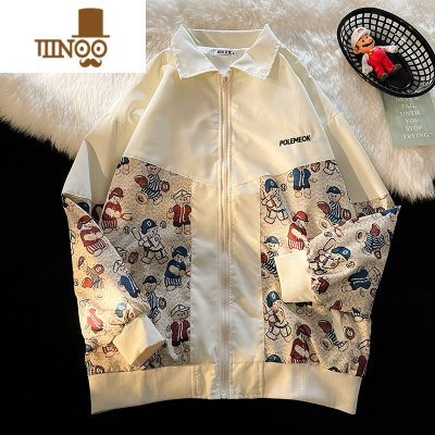 YANXU拼接oversize棒球服男设计感小众美式工装夹克情侣外套ins潮