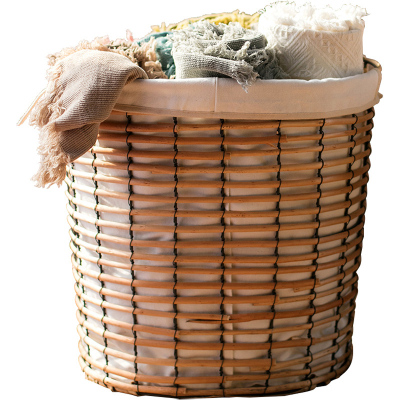 美帮汇柳编脏衣筐收纳筐杂物衣物收纳桶 全棉里布韩式日式ZAKKA