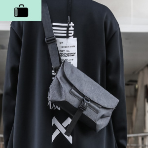 2019新款潮牌男士帆布单肩斜挎包中号容量横版方形休闲韩版小挎包NEW LAKE男士斜挎包