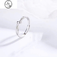 JiMis925银银双生情侣戒指女韩版简约开口可调节对戒520情人节送女友