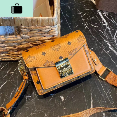 网红小包包女2020新款潮斜挎百搭ins时尚韩版洋气印花手提链条包NEW LAKE 棕色女斜挎包