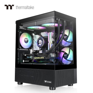 Thermaltake(Tt)钢影透S240海景房机箱 黑色(M-ATX主板/支持240水冷/270°全景台式电脑机箱