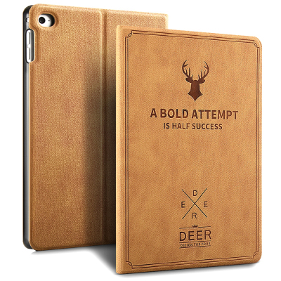 魅爱琳 iPad Air4 10.9保护套9.7商务复古文艺麋鹿10.2外壳ipad6皮套苹果平板翻盖智能休眠防摔男女